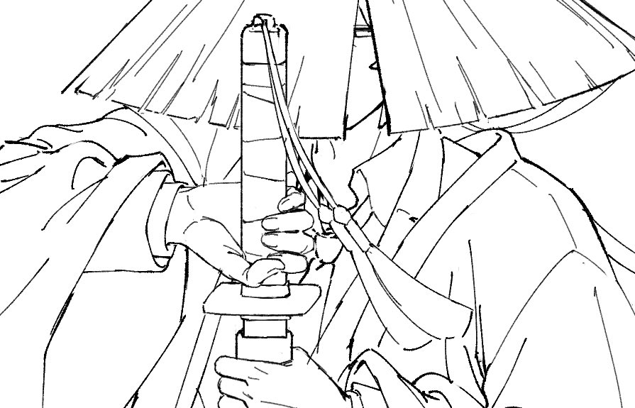 やっと線画終わったんだが