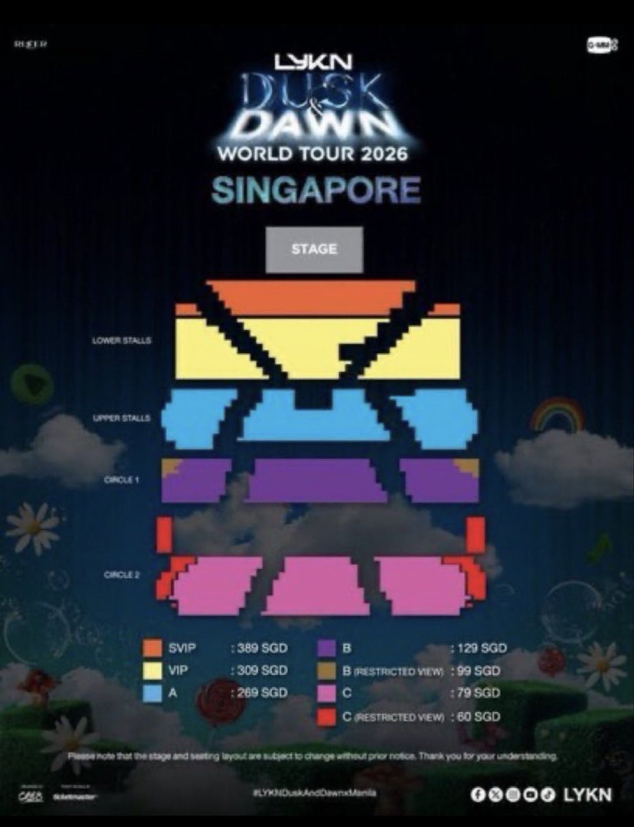 Ticketingwipps's tweet photo. WTS | LYKN DUSK AND DAWN WORLD TOUR 2026 IN SINGAPORE

✨ 2× SVIP Tickets (Side by Side)
📍 Row C
💰 S$410 each

✅ E-tickets
✅ Ticketmaster transfer
🌍 International fans welcome!

📩 DM if interested.

#LYKNDuskAndDawnWorldTour2026 #LYKNDuskAndDawnxSingapore #LYKN #GMMTV #WTS https://t.co/tx1jwduuyU