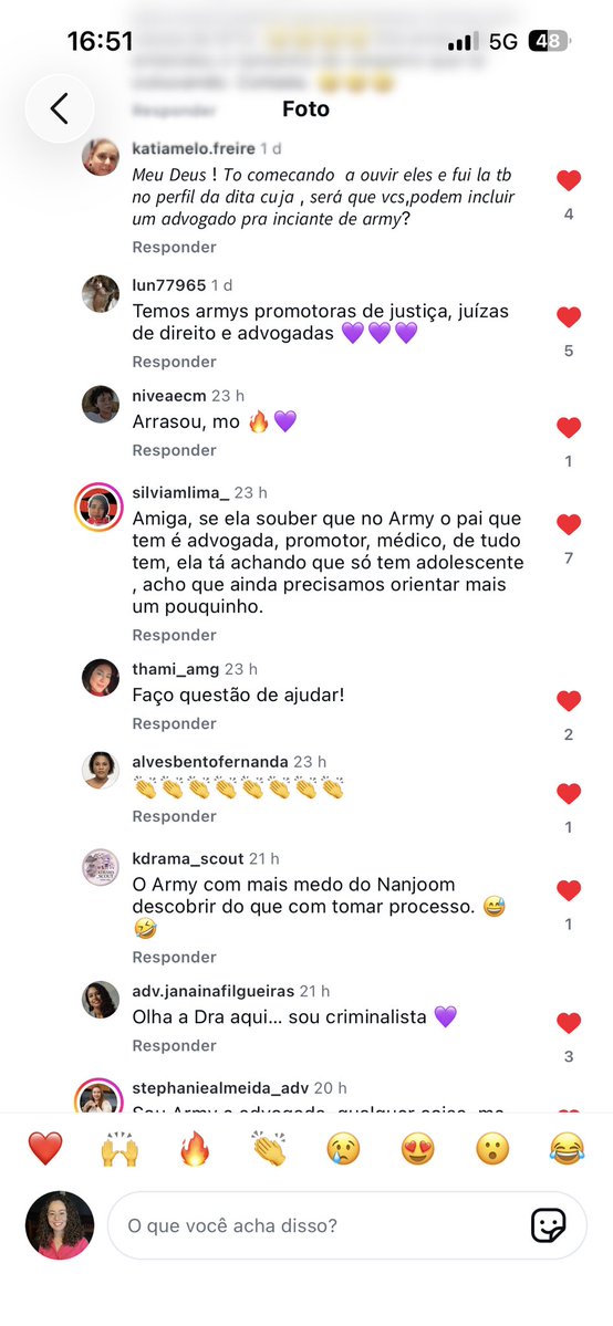 saraoliveiraw's tweet photo. Comentei num post do metrópoles e várias advogadas se ofereceram para defender as armys que possam ser processadas pela lindona lá.
Vou deixar print aqui para quem precisar entrar em contato com quem se ofereceu.
+
#army #bts #comandoroxo (amei esse último 😂) https://t.co/9ViBs2AfNJ