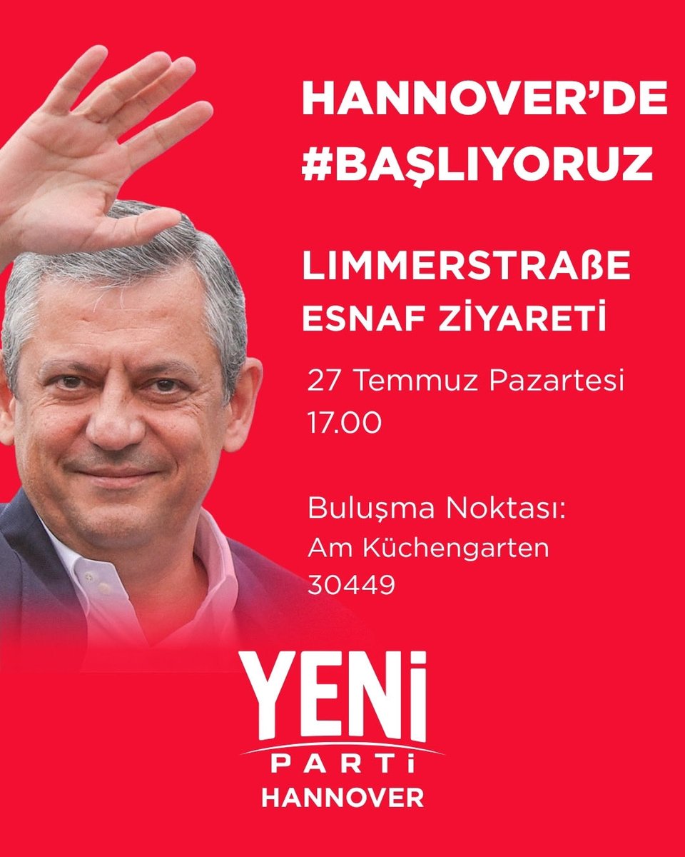 YeniHannover's tweet photo. YENİ Parti Hannover sokağa çıkıyor. Pazartesi saat 17.00’de Limmerstraße’de esnaflarımızla bir araya geliyoruz. 

#Başlıyoruz https://t.co/jLvCgvZsEH