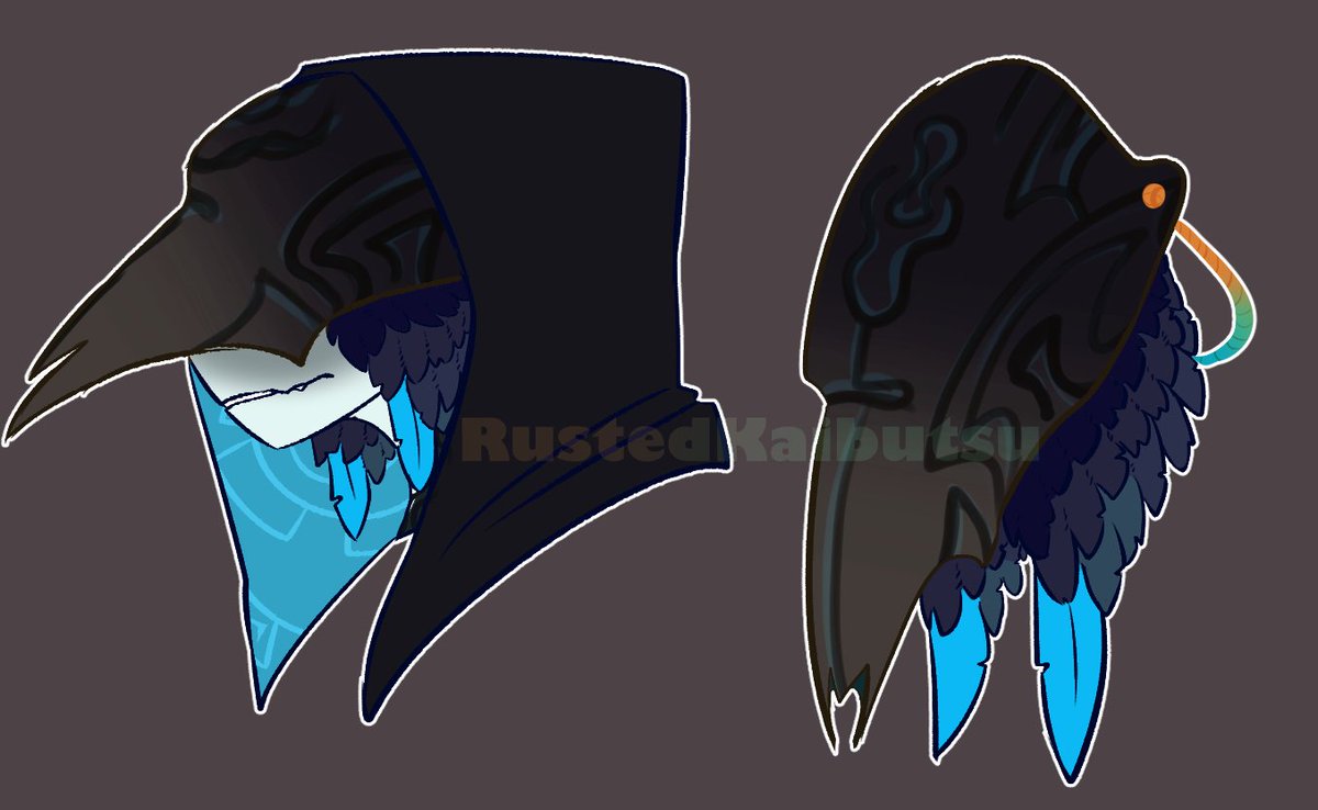 RustedKaibutsu's tweet photo. Reaper's species each possess a mask designed specifically for each individual. They can range from nonsensical shapes to having vague resemblance to creatures in the Light Realm. Reaper's mask bears semblance to a bird's skull.
#utmv #utau #reaper #reapersans #reapertale https://t.co/Rb9Rx4wxPl