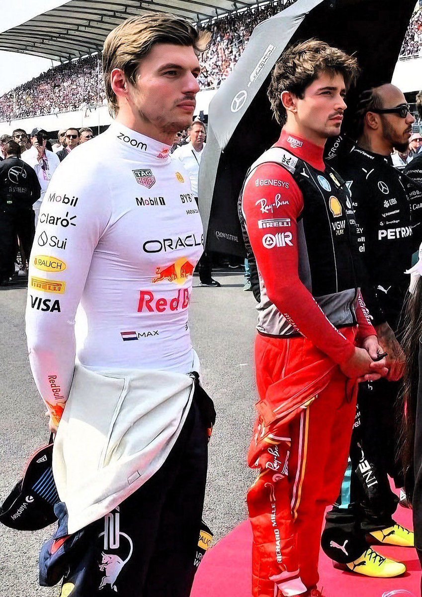 aliceveil's tweet photo. Max and Charles during the national anthem completion https://t.co/C8CR0qaNZs