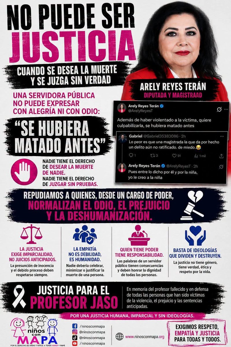 AngelRe42385789's tweet photo. @Claudiashein si está magistrada @ArelyReyesT representa a morena es una vergüenza es más hasta la del @eltarotdejazmin dijo en instagram que el profesor era inocente que la niña solo fue un berrinche para culparlo y aún así está pend. lo culpo sin fundamentos https://t.co/YUkdEpVsh6