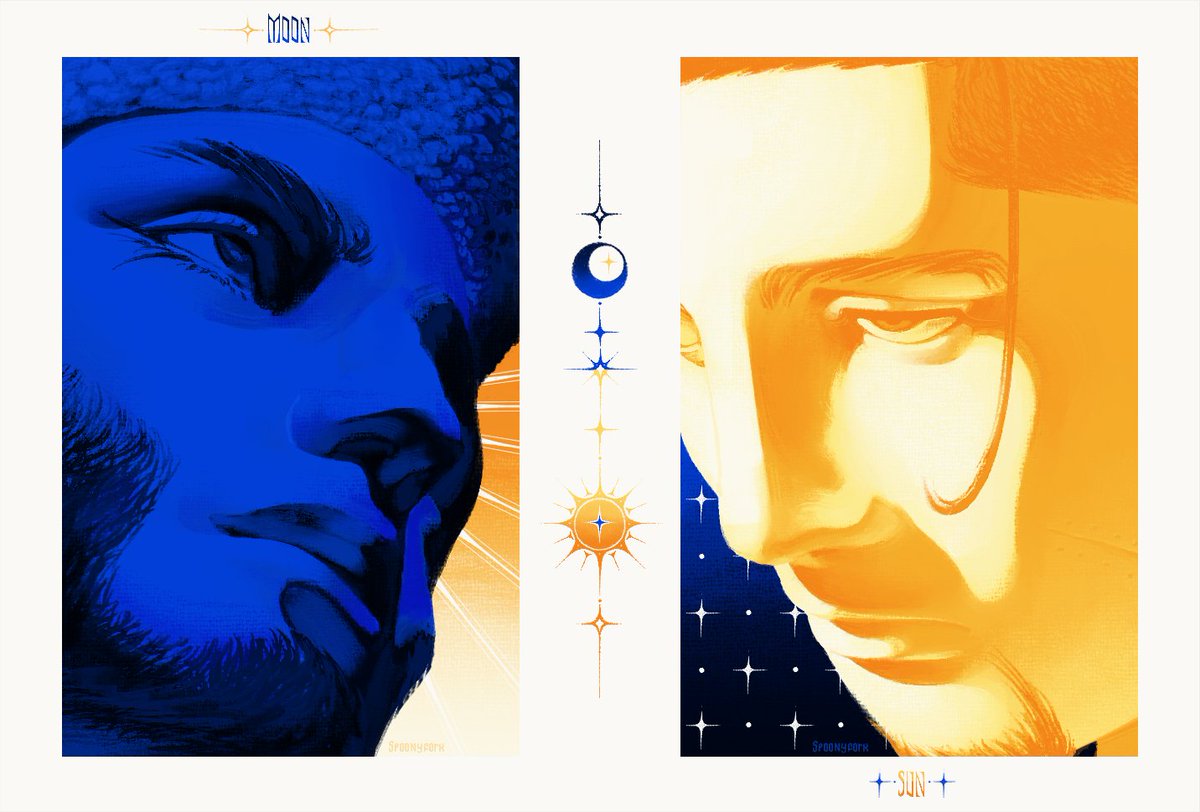 spoonyfork's tweet photo. sun &amp; moon vasio ☀️🌘
#goldenkamuy #ゴールデンカムイ

(accompanying fic will be down below once it's finished) https://t.co/QkdklirhOk
