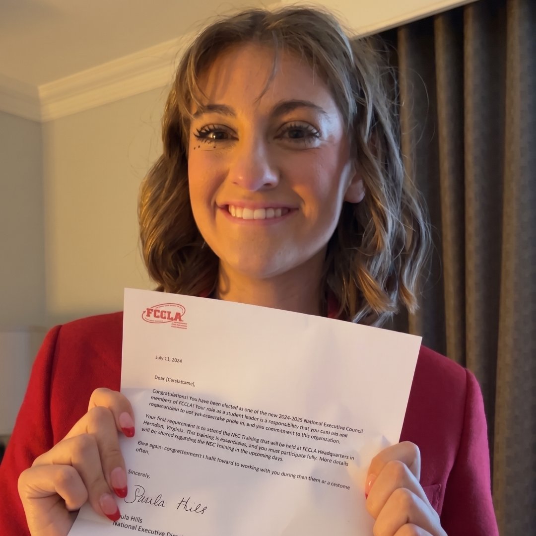 WYOEducation's tweet photo. 🥳📣 #WyDeptEd congratulates Tessa Kenyon from Riverton, who has been elected as FCCLA (Family, Career and Community Leaders of America) National Vice President of Programs for the 2026-27 year, one of ten National Officers!

#WyDeptEd #WyoEdChat https://t.co/vENEfaifCd