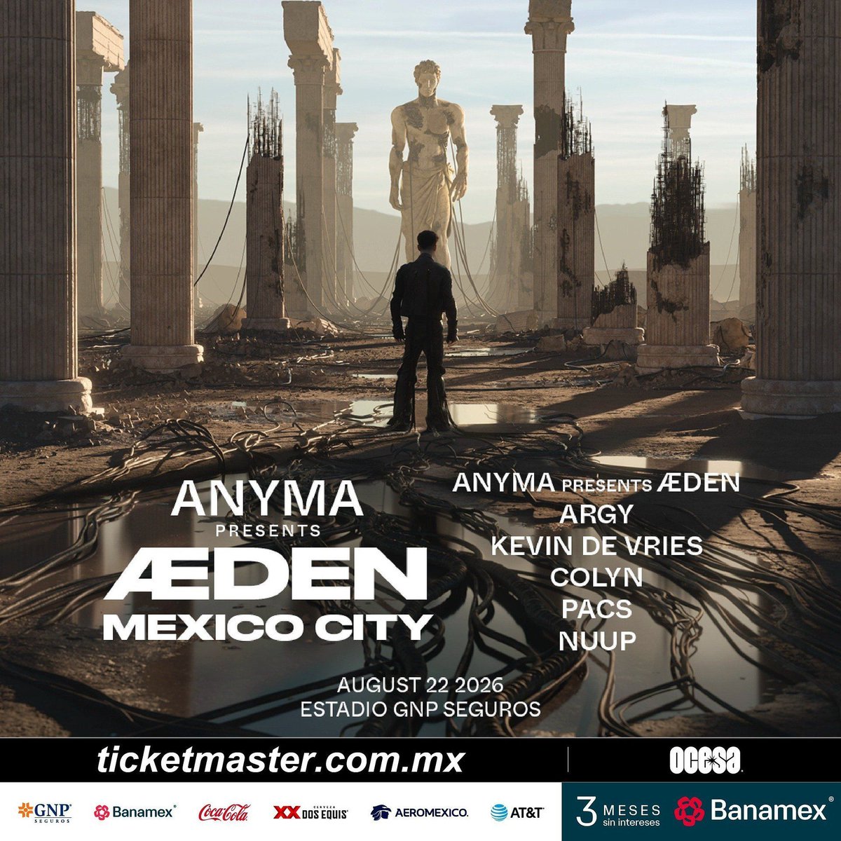 dsvmedios's tweet photo. 🎭 ANYMA TRANSFORMARÁ EL ESTADIO GNP SEGUROS EN UN UNIVERSO AUDIOVISUAL CON ÆDEN ⚡🌌
📅 22 de agosto de 2026 | 21:00 horas
📍 Estadio GNP Seguros | Ciudad de México
🌐 Conoce todos los detalles en:
https://t.co/ncRCSpTvAZ
#Anyma #AEDEN #Techno #EstadioGNPSeguros #DSVMedios https://t.co/cBFA55Qrzi