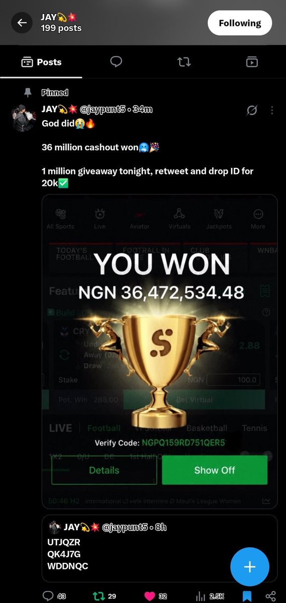 VickkyDollar's tweet photo. @jaypunt5 7087511316
Sportybet https://t.co/UKRnWFx34b