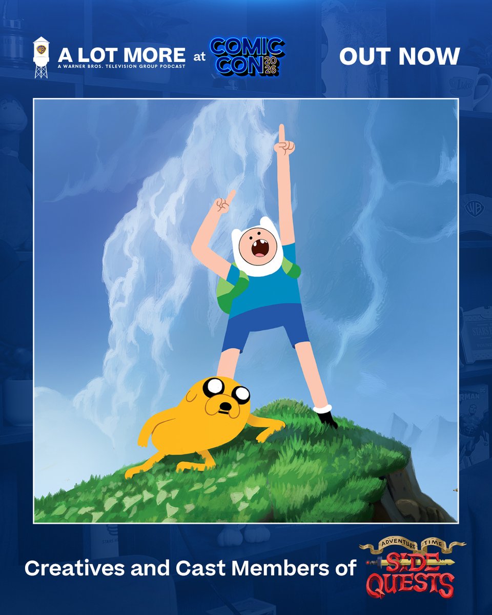 warnerbrostv's tweet photo. Come along with A Lot More to San Diego Comic-Con! 🤩 Check out the latest episode with the cast and creatives of Adventure Time: Side Quests NOW on YouTube, Apple Podcasts, Spotify, or wherever you get your podcasts! #AdventureTime #WBTV #SDCC https://t.co/RCpzjUIR63