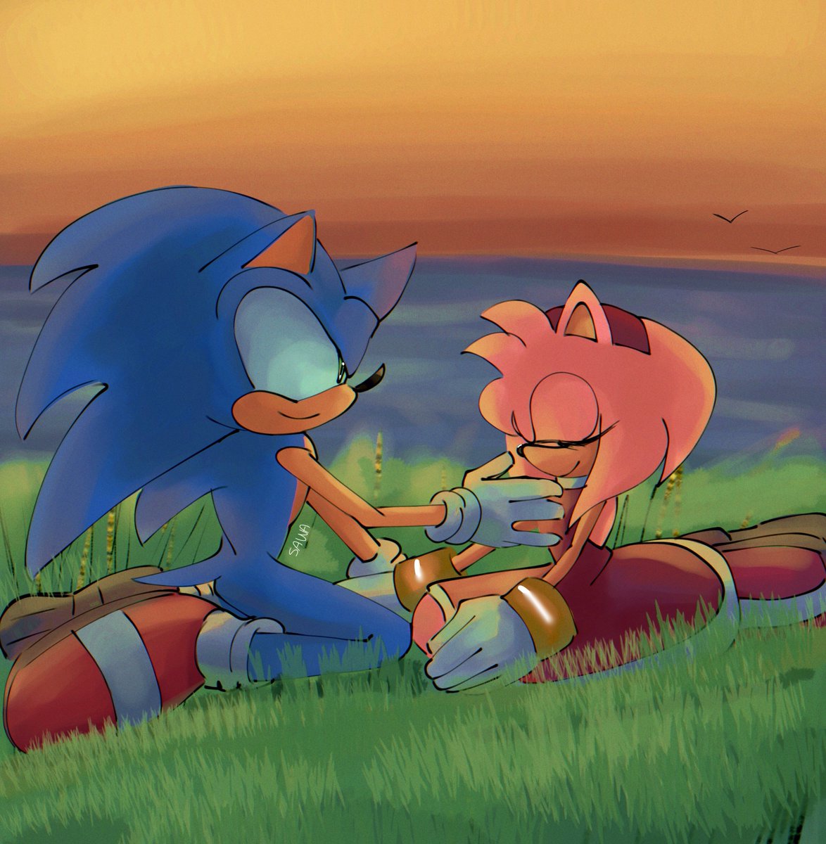sawacore's tweet photo. Recreating one of my first #sonamy fanarts 😭💖💙

#sonicthehedgehog #amyrose https://t.co/Xm3HhlSCs5
