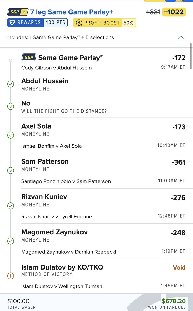 FadeLocks's tweet photo. #UfcAbuDhabi Recap 💰

ANOTHER VERY PROFITABLE CARD! THATS FOUR UFC EVENTS IN A ROW THAT WE HAVE DOMINATED WITH! 

.15u - +578 Lotto ✅

1u - Abdul Hussein ML + Fight to not go the distance + Islam Dulatov by KO/TKO (+148 on FD) ✅

1u - Rizvan Kuniev + Magomed Zaynukov ML Parlay (-138 on FD) ✅

1u - Axel Sola + Sam Patterson ML Parlay (-123 on FD) ✅

1u - Magomed Ankalaev ML + Magomed Tuchalov by KO/TKO Parlay (-163 on FD) ❌

.75u - Ramazan Temirov ML (-114 on FD)✅

.5u - Mike Davis ML (+186 on FD)❌

.5u - Valter Walker by Submission (+160 on FD) ✅

.5u - Magomed Ankalaev ML + Fight to not go the distance + Sam Patterson ML + Fight to not go the distance (+103 on FD)✅

.2u - Muhammad Said ML + Saygid Izagakhamev ML Parlay (+609 on FD parlayed. Also unofficially playing about .3u on each ML straight at +138 and +198 on FD)❌

Nobody does it like us. Much more to come. Get access to all my plays in the vip discord for less than $1 per day - https://t.co/FKoyVjVnm5
