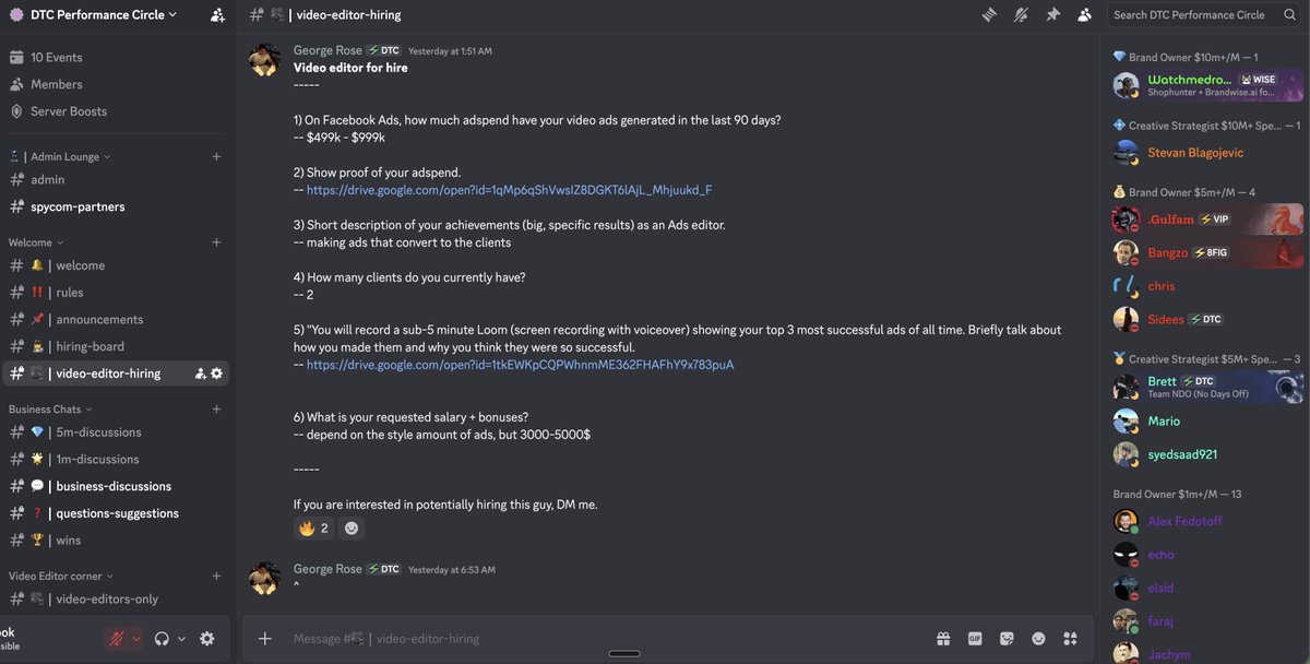 rvltnq's tweet photo. We are looking for the best of the best video editors!!!!

We’re growing super fast and getting even more strict about who gets in.

This is the #1 private community built purely for high-level networking, hiring, and sharing what works. 

YOU MUST provide proof, NO PROOF IS NO ACCES!!+ complete a quick form.

If you are the guy / girl we are looking for DM me the keyword "POAL".

Not qualified but know someone? please send him / her this message. 

(If you don't send "POAL", I won't open or respond to your DM. If you don't qualify, please don't reach out.)

Thanks everyone for joining and shout out to my boys @GeorgeRoseMedia @Baptouvfx @greyoostman @worldexFrancois