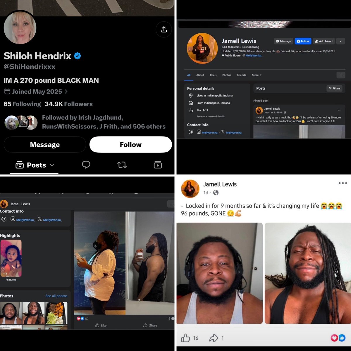 JustJenRX's tweet photo. A Black male, who’s a convicted felon impersonated Shiloh Hendrix for online donations, and he just can’t wait to go back to prison for WIRE FRAUD!!! 

It’s coming Jamell Lewis. The @DOJCrimDiv has been made aware of your crimes. Oh and the @FBI too. https://t.co/XSyPo7uFV9
