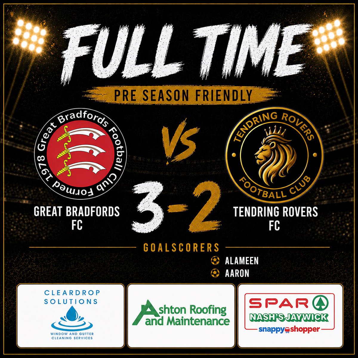 TendringRovers's tweet photo. FT | Great Bradfords 3-2 Tendring Rovers

A good test for our men’s team against a strong Great Bradfords side. Despite missing a few players and playing in difficult conditions, the lads showed great character to fight back in the second half.

⚽ Alameen
⚽ Aaron

MOTM: Aaron https://t.co/GXSOabgZCB
