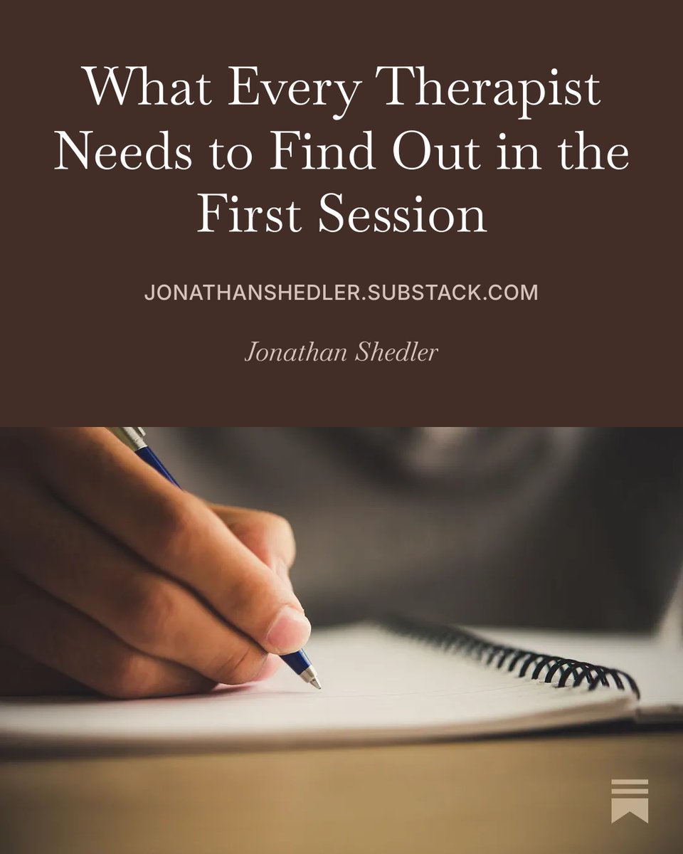 JonathanShedler's tweet photo. ✍️ From my ongoing series on the craft of psychotherapy (3 min read)

“If you’re a psychotherapist, there are three things you need to find out in the first meeting with a new patient.” 

Read free 👇
https://t.co/yKY0hEkDO8 https://t.co/Zzqvx2Hhqc