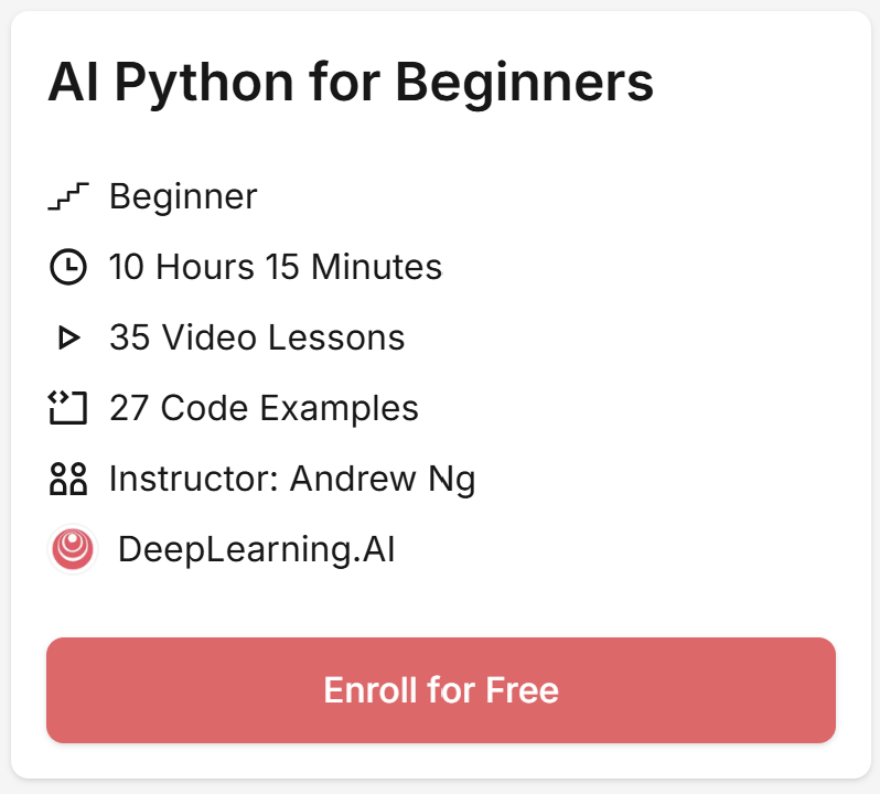 techyoutbe's tweet photo. Master AI and Python in Under 11 Hours - Taught by Andrew Ng 🔥🔥 https://t.co/dG6t48sm6q