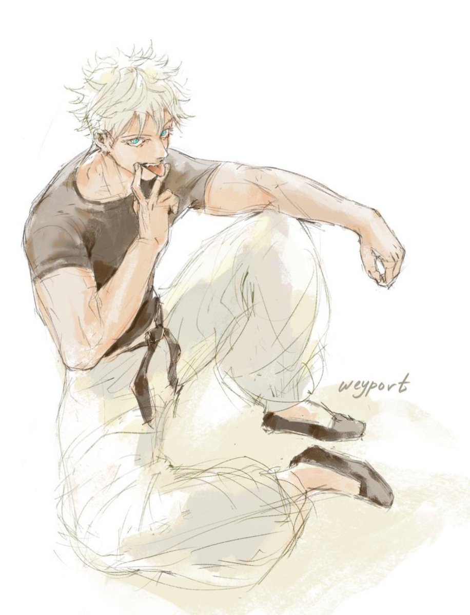 WeyportArt's tweet photo. Cat got your tongue?  #GojoSatoru #五条悟 https://t.co/6t8IwS0hRz