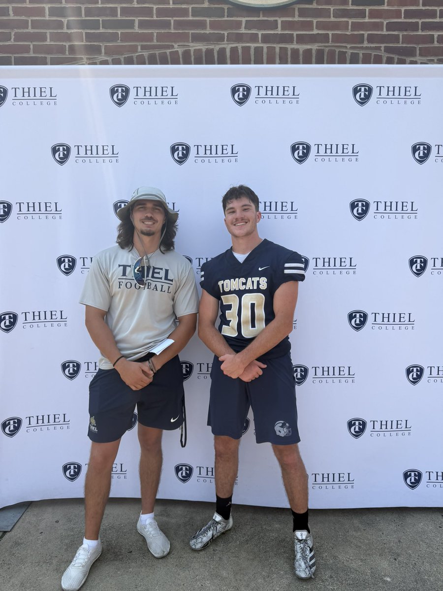 RMcC823's tweet photo. Had a great weekend @thielcollege with a tour on Friday and a football camp today! I will have film from camp posted later this evening. https://t.co/Bd6o0nQuKO