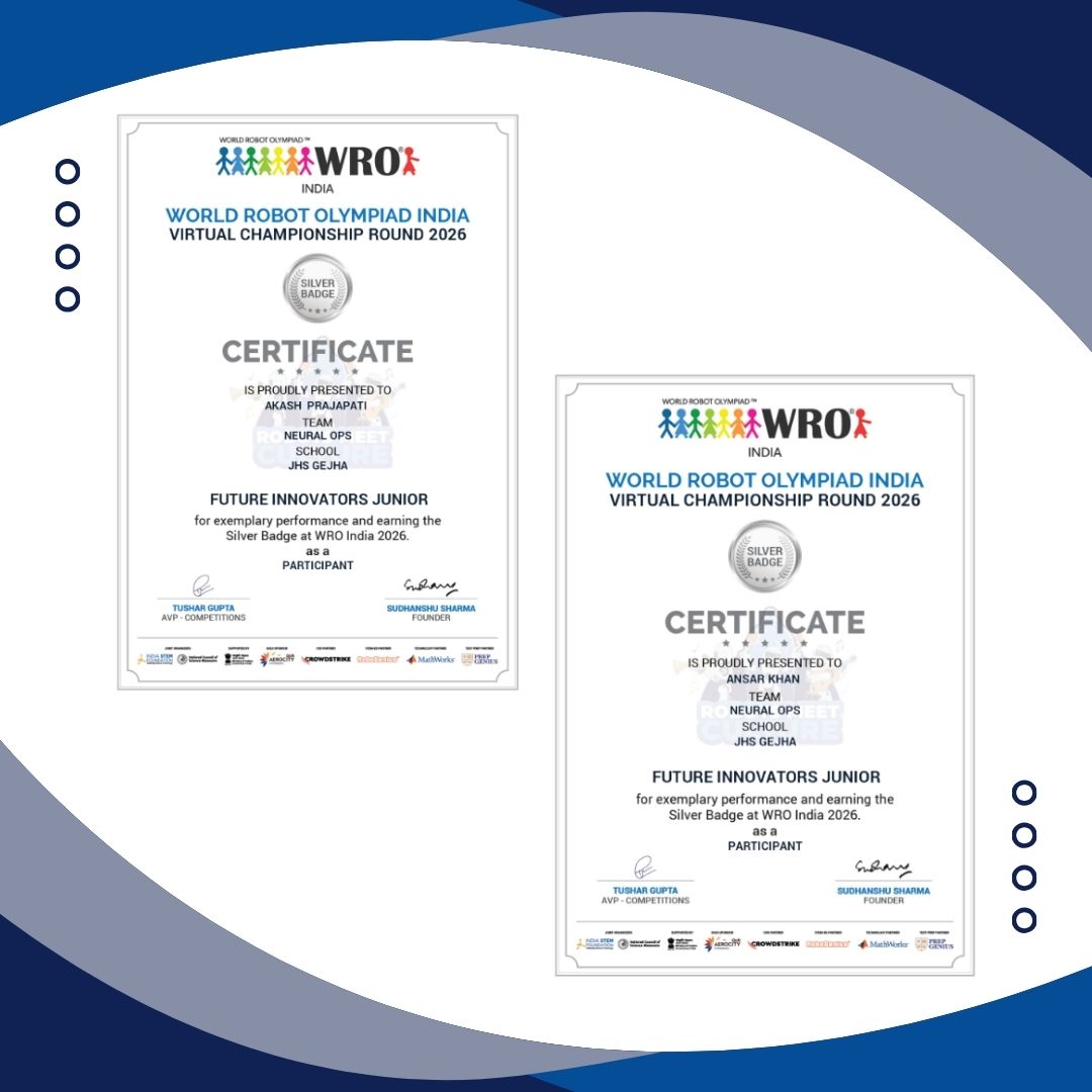officialaadhaar's tweet photo. Proud moment for AADHAAR! 🤖✨

Congratulations to Neural Ops Team, JHS Gejha, Noida for qualifying for the WRO India Season 2026 Virtual Round.

Among 1,800 teams, only 60 reached the Regional Round, and we are one of them! 🚀

#WROIndia2026 #NeuralOps https://t.co/81Oot61LPV