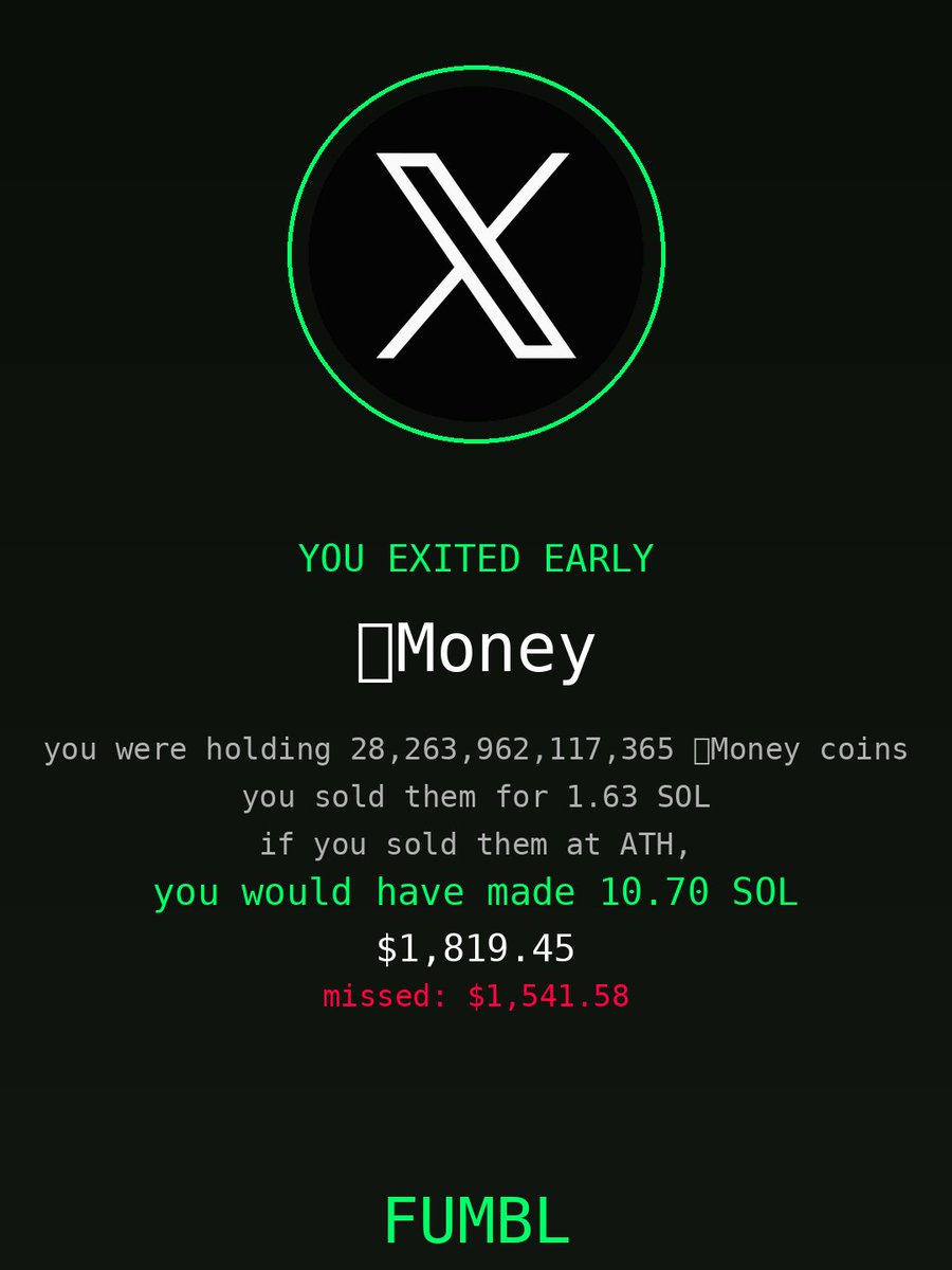 Niloojini's tweet photo. dont sell $𝕏Money early like this guy did. check your worst fumble on https://t.co/ytpCPKnbUg EnTu4xYmd49b6drs6FwTodxcJW1sHFurbvueyk9Kpump https://t.co/vLOsM6YPjZ