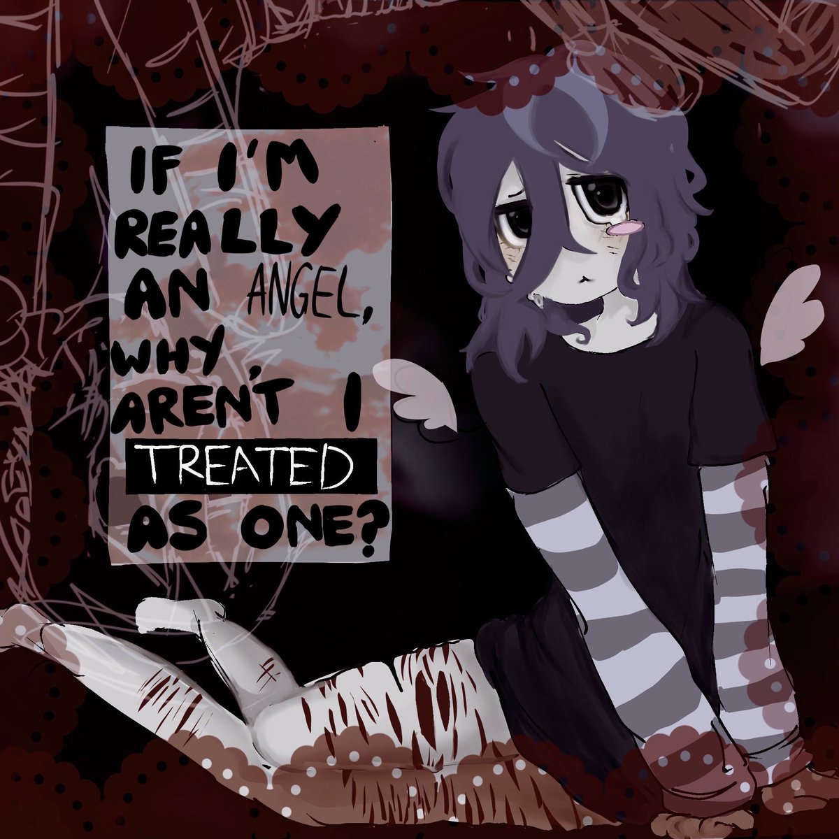 AngelMeow67's tweet photo. you said i was an angel right?
#clinicaltrialfanart 
#ClinicalTrialGame https://t.co/6VTF0mQbzw