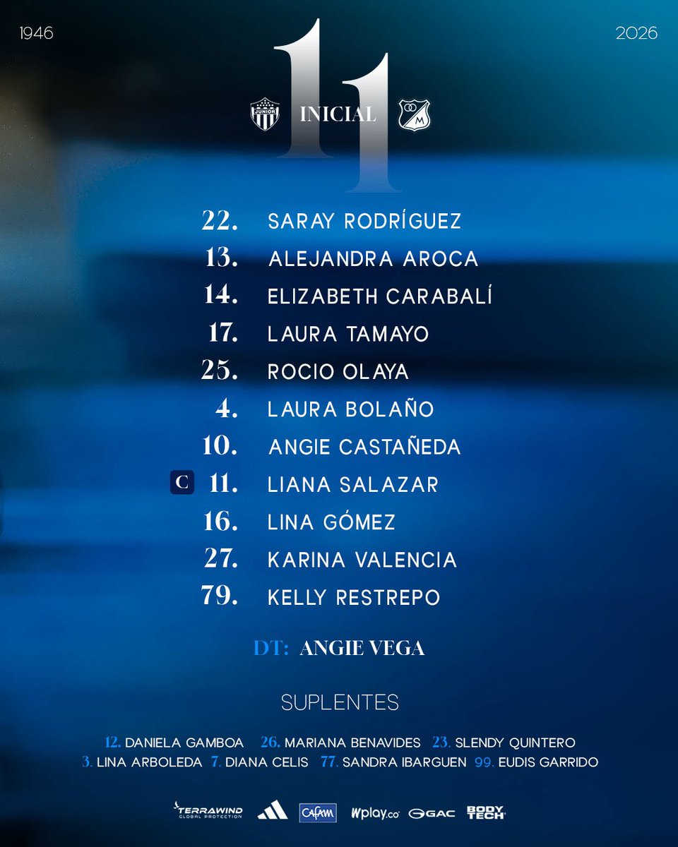 MillosFcFem's tweet photo. ¡Nuestro XI inicial! Ⓜ️

▶️Estas son las Embajadoras que saltarán al campo para enfrentar al Junior. https://t.co/9DTitpwbEU