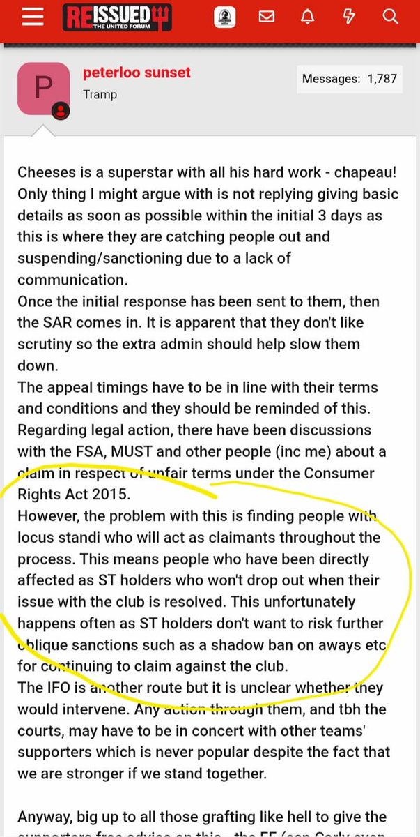 1990sUtd's tweet photo. Some @MU_ST gofers have tried to counter criticism 👇, claiming no-one of legal standing can be found among 100s &amp; 100s of Reds who've been targeted 🙄

Reality: MUST hasn't once indicated willingness to take legal action, nor appealed for those of locus standi to get in touch 🤡 https://t.co/PxPZBf8wYA
