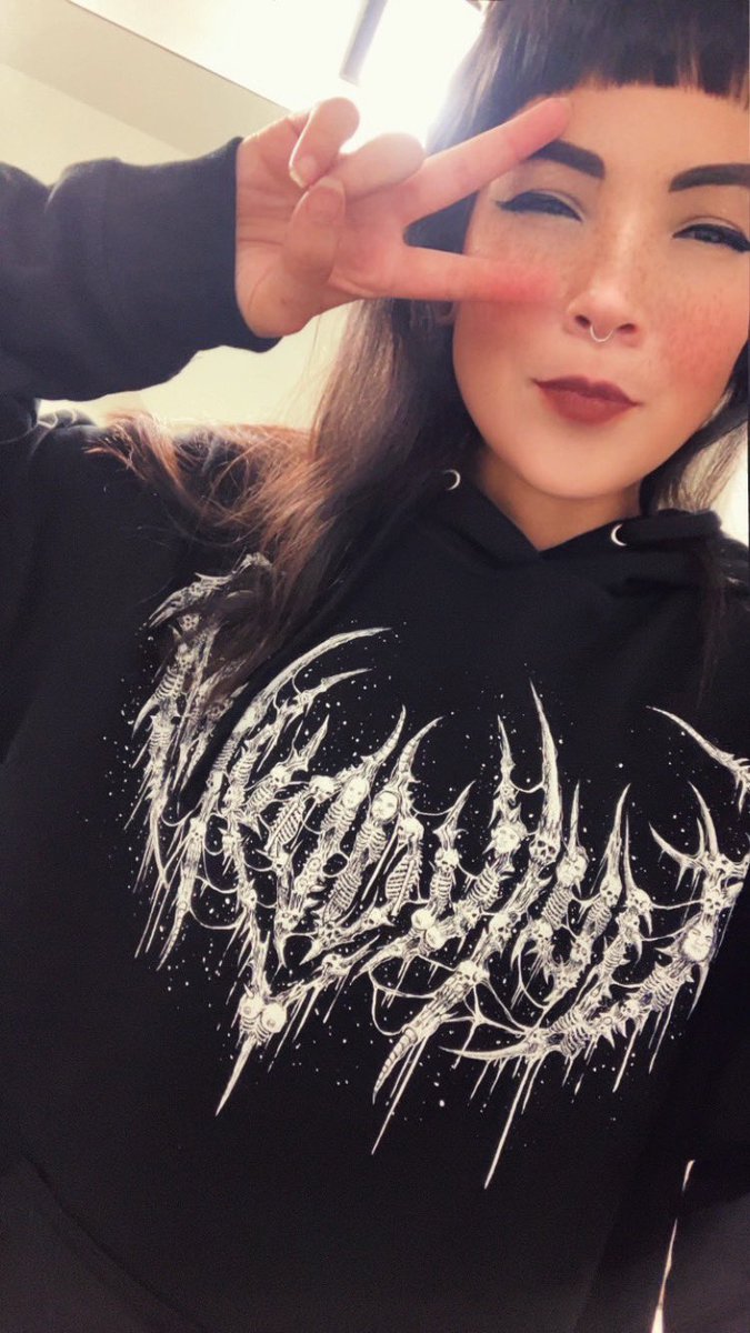 abby__cadaver's tweet photo. Dying for cold weather already so I can wear this sick af hoodie https://t.co/kWNvn0GREG