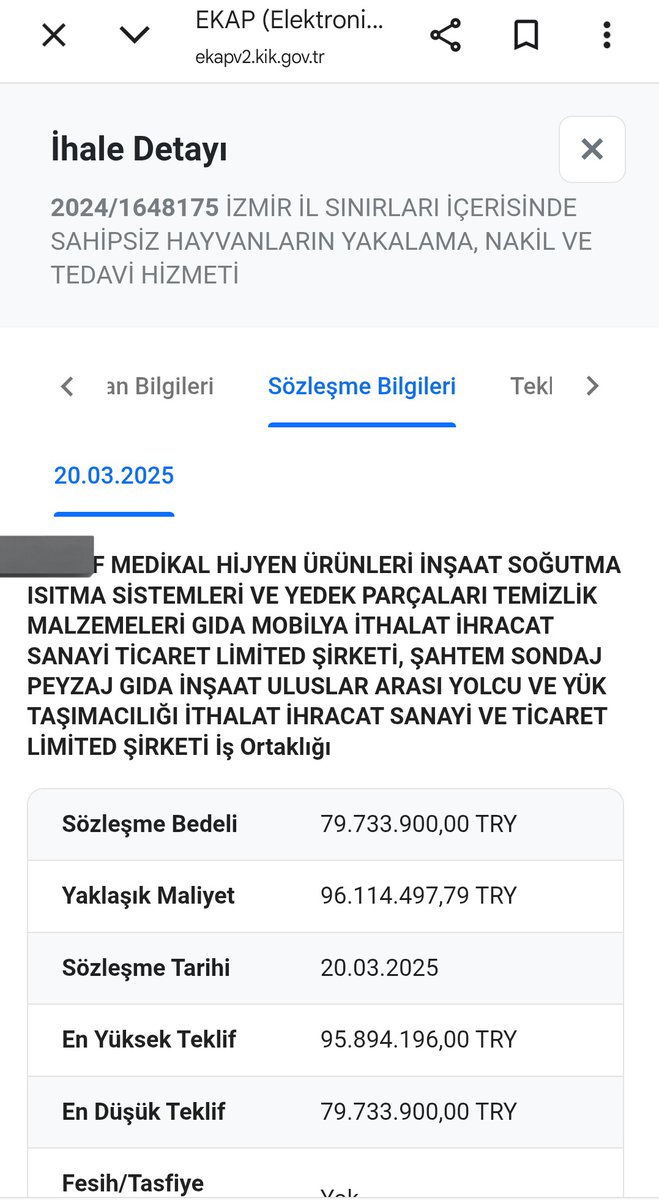 lxIkluIfIuiwjlI's tweet photo. @evrenselgzt @ramisrasi Hayvanseverlere mama lobisi deyip arka planda sadece bir şehirde 96 milyon lirayı götürüyorlar ihaleyi alan şirketin ofisine bakın https://t.co/q0LckSlit6