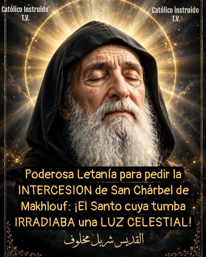 MartaMontoyaVa1's tweet photo. ¡Esta letanía a San Charbel de Makhlouf es poderosa

La poderosa plegaria a San Charbel de Makhlouf para pedir por un milagro de salud

¡Esta letanía a San Charbel de Makhlouf es poderosa! San Charbel nació como Yousef Antoun Makhlouf en 1828 en las montañas del norte del Líbano. Fue criado en una familia cristiana devota, y fue uno de los cinco hijos.

Quería convertirse en monje desde muy joven. Ayudó a su familia a cuidar un pequeño rebaño, y a menudo lo llevaba a una gruta para rezar ante la Santísima Virgen María.

Entre alguna de las curiosidades de este milagroso santo eremita, se dice que nadie le vio el rostro en vida.  Y muchas personas, incluidos cristianos y musulmanes,  informaron que una luz iluminaba la tumba de San Charbel después de su muerte.

San Charbel es más conocido por su poderosa intercesión por los enfermos. Muchos milagros han ocurrido a través de él. Por eso te traemos esta efectiva letanía para solicitar su intercesión.

Letanía a San Charbel de Makhlouf para pedir por un milagro de salud

Señor, ten piedad de nosotros.
Cristo, ten piedad de nosotros.

Señor, ten piedad de nosotros. Cristo, escúchanos.
Cristo, glorioso, escúchanos.

Dios, Padre del Cielo, ten piedad de nosotros.
Dios, Hijo, Redentor del mundo, ten piedad de nosotros.

Dios, Espíritu Santo, ten piedad de nosotros.
Santa Trinidad, un solo Dios, ten piedad de nosotros.

Santa María, ruega por nosotros.
San José, esposo de María. ruega por nosotros

San Charbel, santo ermitaño de Dios, ruega por nosotros.
San Charbel, amante e imitador asiduo del Redentor,
San Charbel, cliente devoto de la Virgen.
San Charbel, luz de la iglesia.
San Charbel, brillante joya de santidad.
San Charbel, gloria de la orden maronita.
San Charbel, ejemplo de caridad.
San Charbel, modelo de perfección.
San Charbel, Siervo del Santísimo Sacramento.
San Charbel, corazón lleno de compasión.
San Charbel, lleno del Espíritu de profecía.

San Charbel, famoso por milagros asombrosos.
San Charbel, curando cuerpos y almas.
San Charbel, santuario de la sabiduría celestial.
San Charbel, ángel investido en la naturaleza humana.
San Charbel, predicador de la gracia.
San Charbel, casto y obediente sobre todo alabanza.
San Charbel, cultivador de una vida mortificada.
San Charbel, modelo de abstinencia.
San Charbel, renunciante de toda la riqueza de este mundo.
San Charbel, rosa de la paciencia.
San Charbel, violeta de la humildad.
San Charbel, ferviente en celo por la adoración divina.
San Charbel, sediento de la salvación de las almas.
San Charbel, mártir en el deseo.
San Charbel, amante de la cruz.
San Charbel, gloriosa Luz, cuya tumba brillaba.
San Charbel, incienso fragante de los cedros del Líbano.
San Charbel, perfume precioso que invade el mundo.

De todo mal del cuerpo y del alma, San Charbel nos libra.
A través de su intercesión, San Charbel nos protege.
A lo largo de la vida, San Charbel nos protege.

Cordero de dios, que quitas los pecados del mundo, perdónanos, Señor.
Cordero de dios, que quitas los pecados del mundo, escúchanos, Señor.
Cordero de dios, que quitas los pecados del mundo, ten piedad de nosotros.

Ruega por nosotros, santo ermitaño de Dios
Que seamos dignos de las promesas de Cristo.

Oración
Señor, infinitamente santo y glorificado en San Charbel, concédenos la gracia de amarte y servirte, siguiendo su ejemplo. Escucha nuestras demandas, a través de su intercesión, y líbranos de todo mal del cuerpo y del alma.

Amén.

La letanía a San Charbel de Makhlouf fue publicada originalmente en Charbel’s Friends.

@sancharbel_es 
@CatholicDrip___ 
@catolicos_es @PaxAeterna