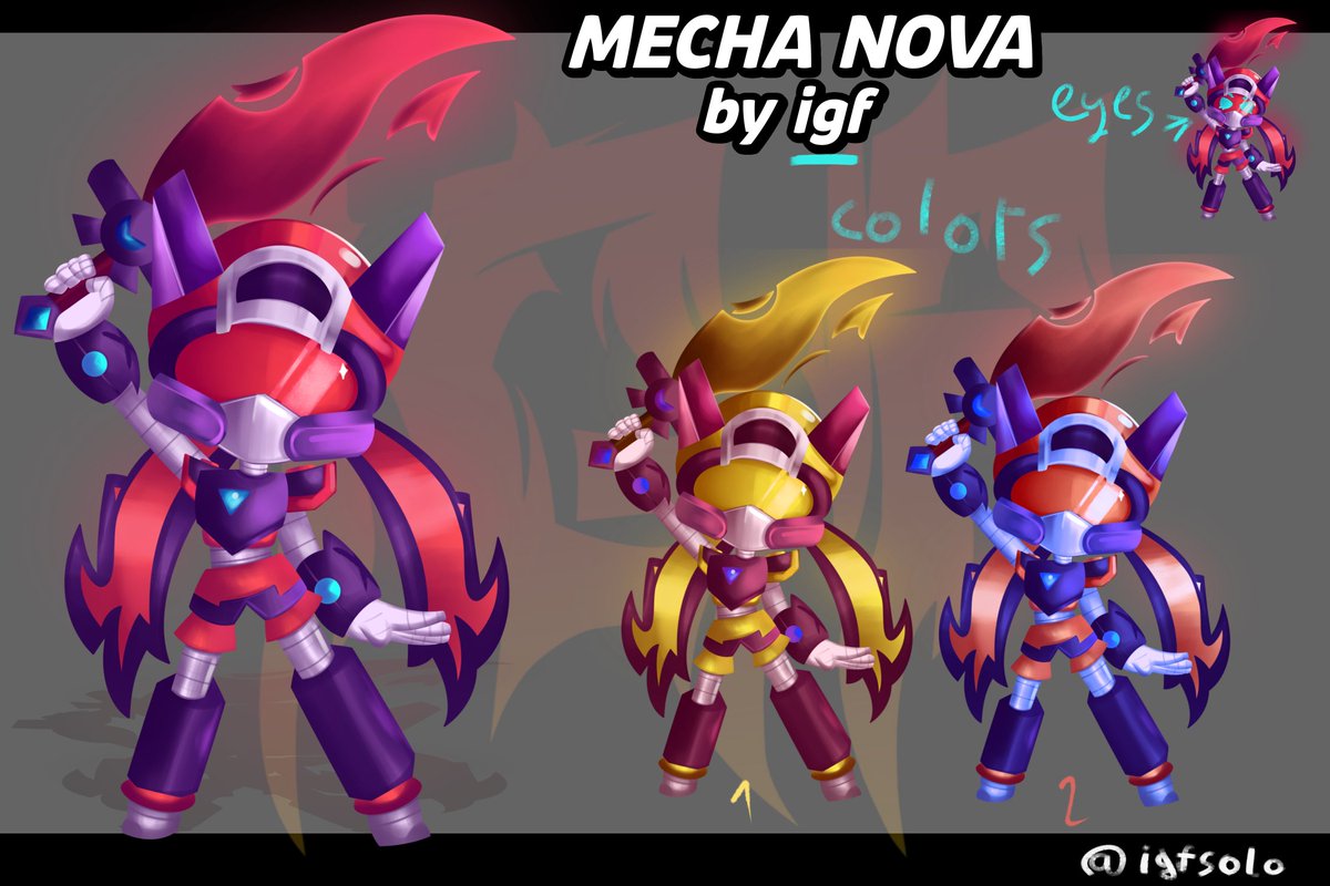 lattE135's tweet photo. Mecha nova skin concept
#brawlstarsfanart #brawlstarsart #brawlstars #brawlstarsskin https://t.co/qmD3OhMTO3