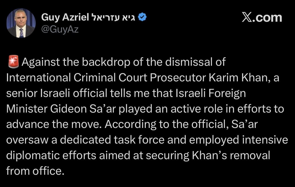 Israel removed the ICC prosecutor Karim Khan.I dont know what to say anymore, wa...
