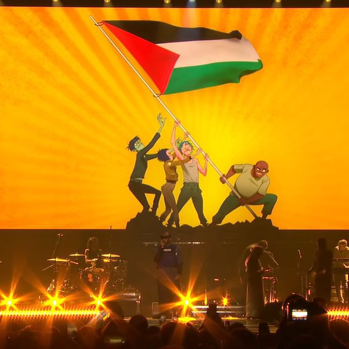 SaraReyi's tweet photo. GORILLAZ STAND WITH PALESTINE!!!! https://t.co/dADfwrWoKR