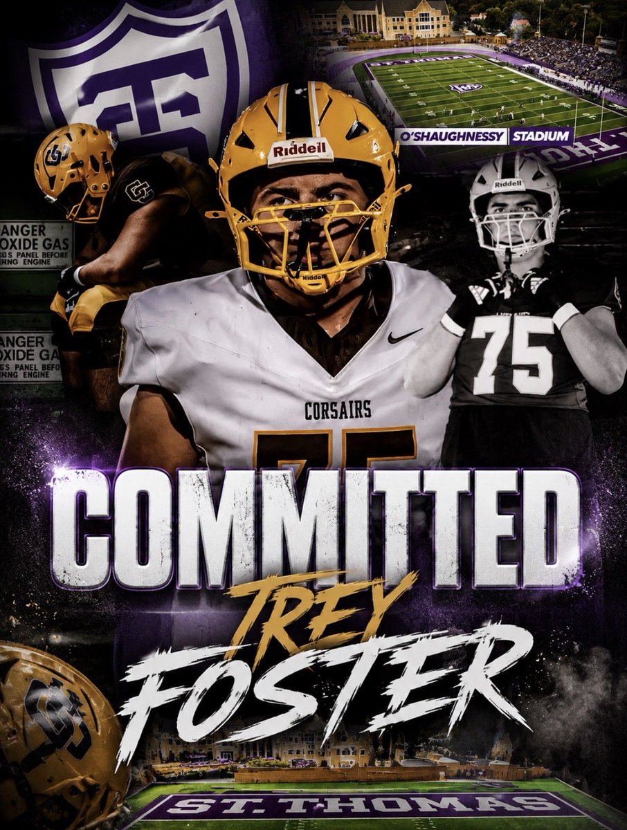 Treyfoster3575's tweet photo. After a great visit and talking with my family, I have decided to commit to @UST_Football ! Thank you to my family, @CorsairsFB , @OLMafia , pinnacle, and coach @Jmack37 for supporting me through this process. Thank you @Coach_Caruso and @AaronHaigler for this opportunity! AGTG! https://t.co/Q4JpYEsQs3
