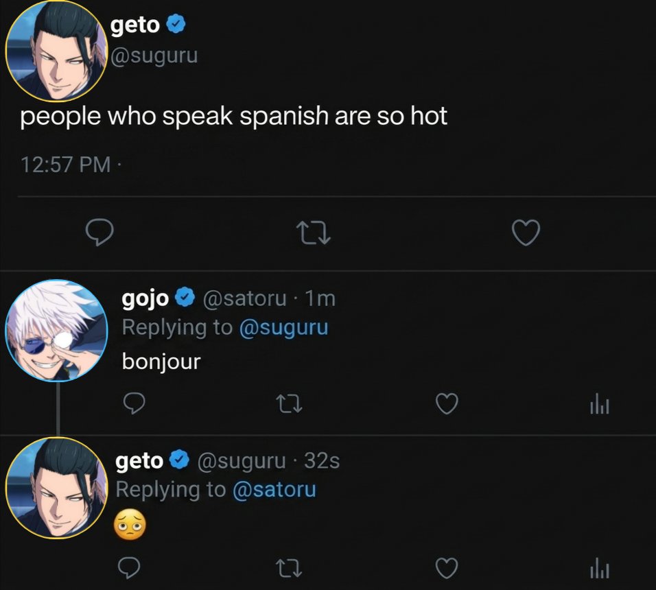 sagrnjo's tweet photo. satoru's plan was to impress suguru but instead he decided to act dumb to annoy him
#五夏 #satosugu #stsg #goge https://t.co/o6jnh2iVvj