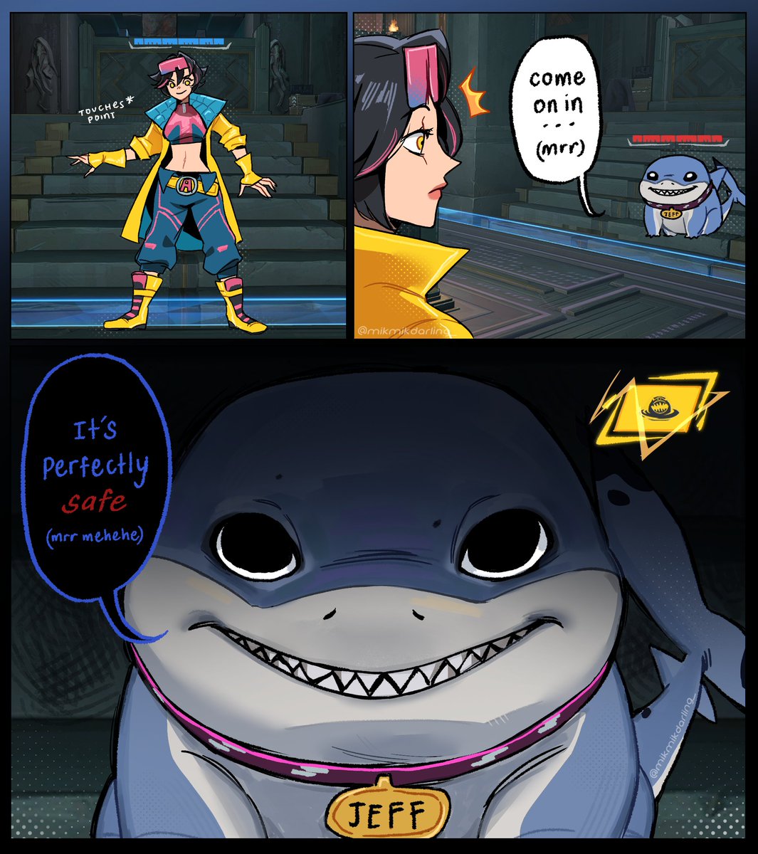 mikmikdarling_'s tweet photo. It's safe...

#marvelrivals #jeffthelandshark 
#jubilee https://t.co/8h1lNGYiFr