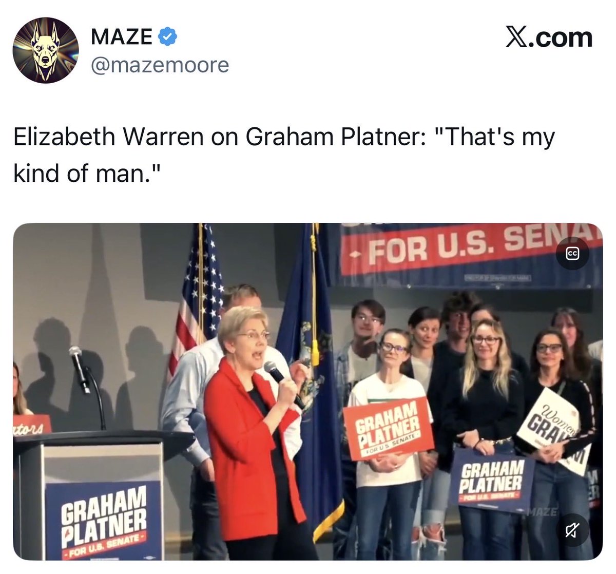 MattWhitlock's tweet photo. @ewarren Is he also “your kind of man?” https://t.co/pFWaLsT9L3