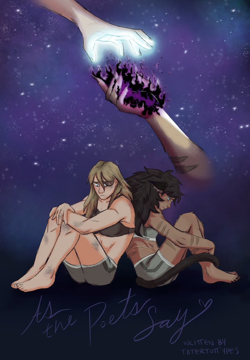 latertater27's tweet photo. cover i made for my own SPOP fanfic “As the Poets Say” on ao3
yes i made fanart of my own fic im a nerd and obsessed https://t.co/YDNgNkhbwg