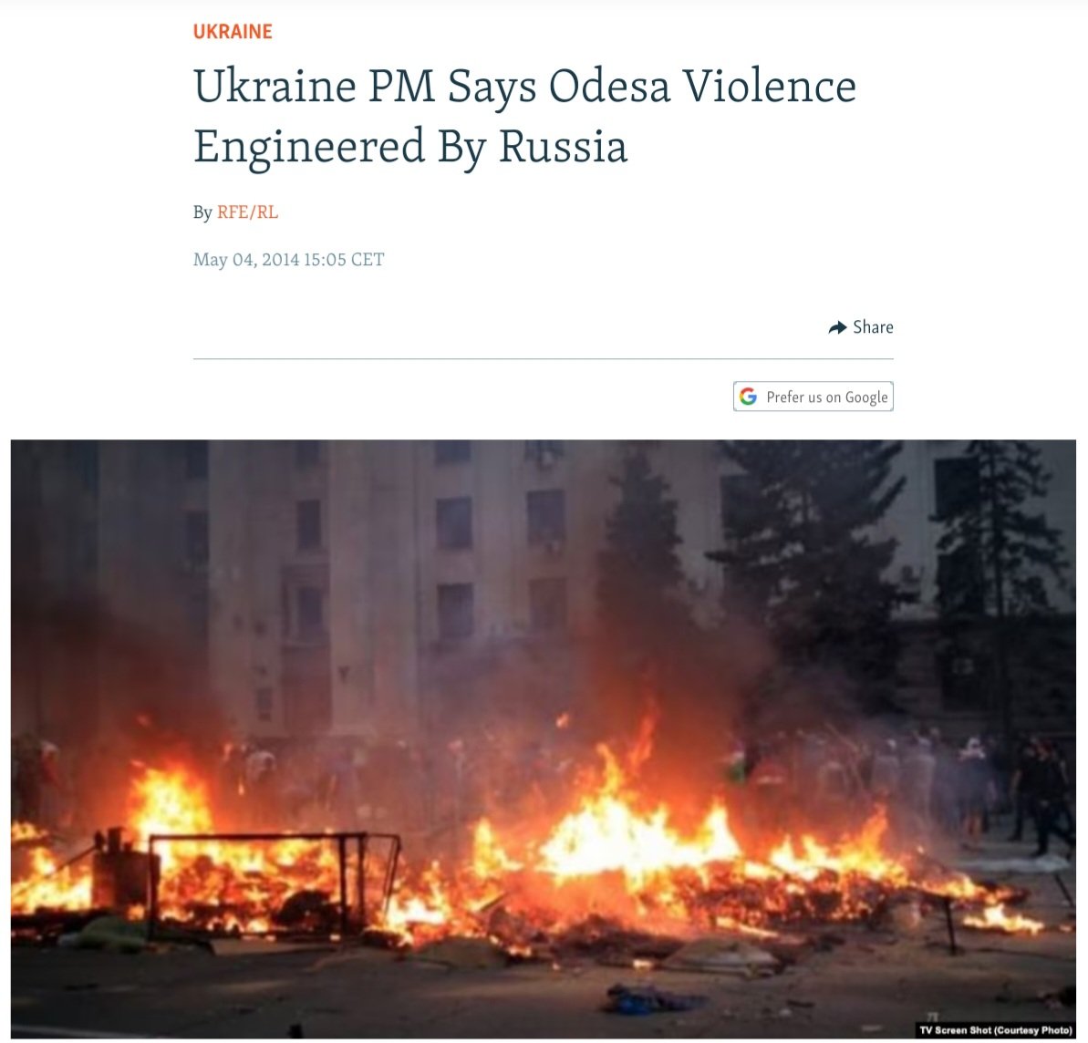 FredricMorenius's tweet photo. I början av maj 2014 brände och slog inresta ukrainska huliganer ihjäl 50+ gamlingar och annan lokalbefolkning i Odessa. Detta dokumenterades i livestreams som sågs av tiotusentals.
Ändå påstod Ukrainas premiärminister att det var Ryssland som låg bakom.
Varför alla dessa lögner? https://t.co/JuRxq17Gqg