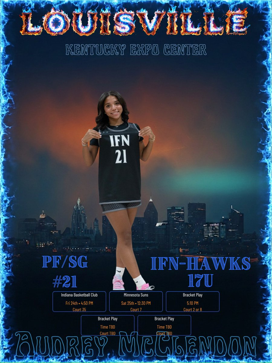 AudreyMcC21's tweet photo. Game weekend!! IFN hawks 17u finals schedule @ Louisville, Kentucky expo center! https://t.co/mgEEMP3SjK