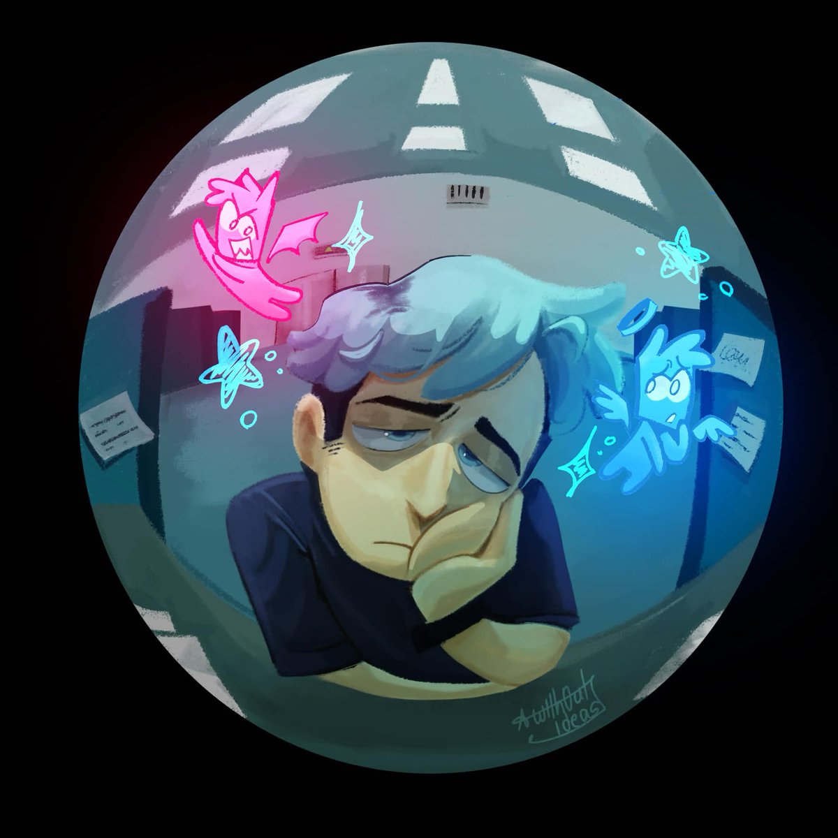 Withoutideas_'s tweet photo. Headache 
[#art #digitalart ]ㅤㅤ https://t.co/BEcGcvbVGx