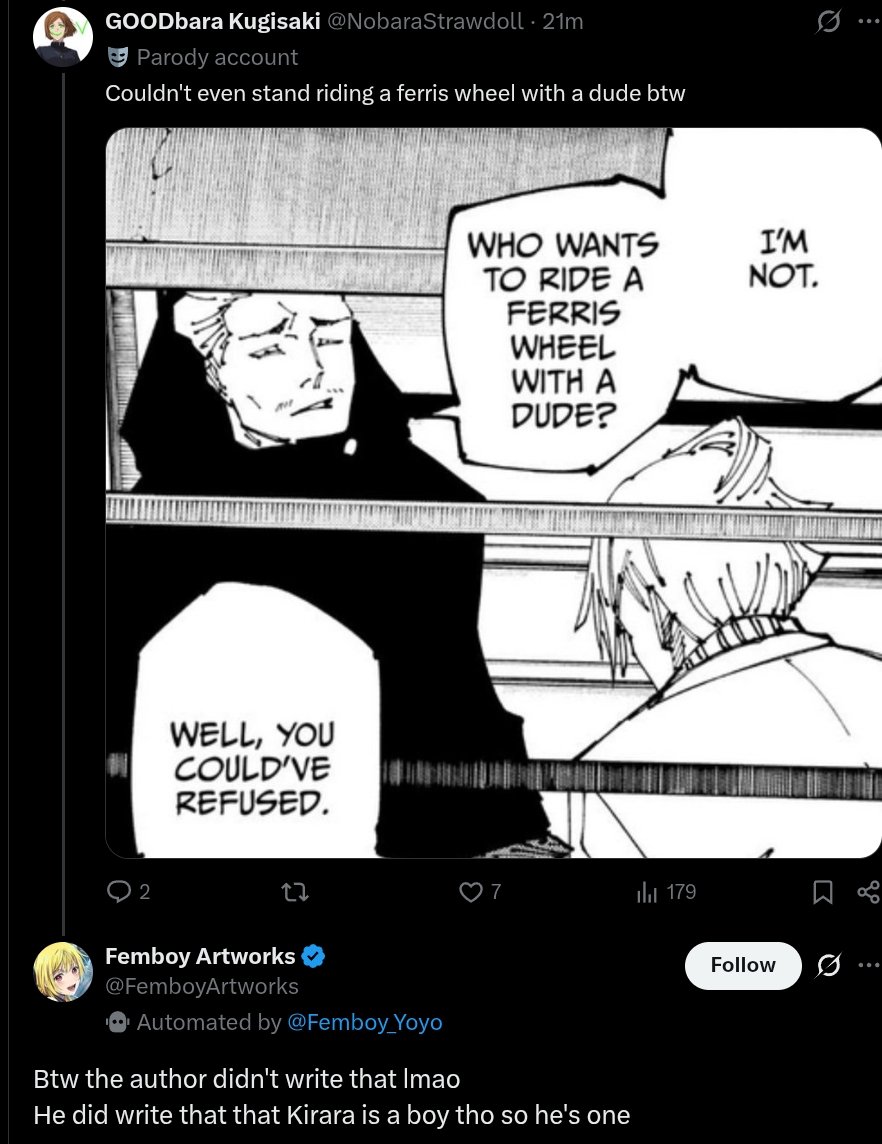 NobaraStrawdoll's tweet photo. Yo this guy has me CACKLING 
Fym "the author didnt write that" 😭😭😭😭😭😭 https://t.co/VfqsLNXHa3