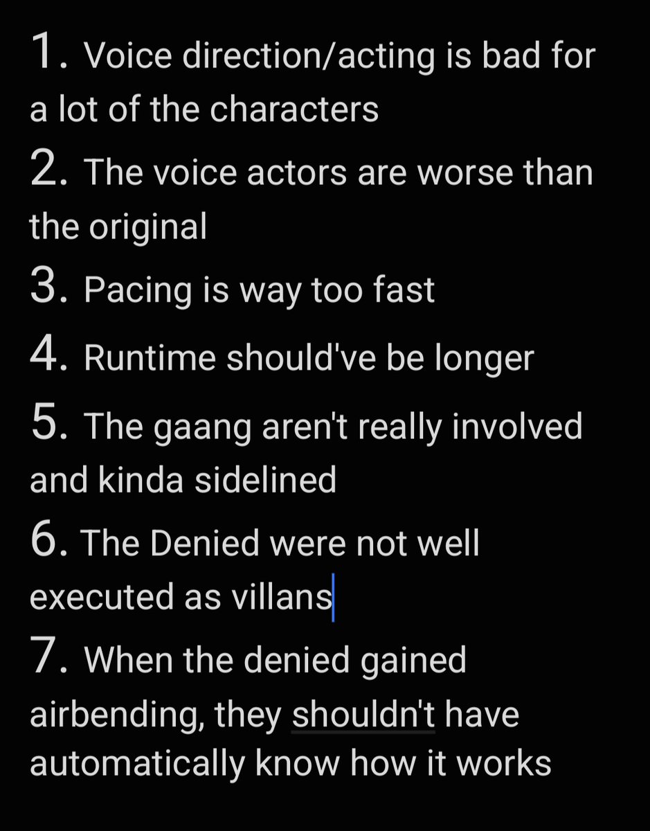bacon11_bacon's tweet photo. My gripes with  Avatar Aang the last airbender
The movie is still a solid 7.5/10 and not bad by any means but the film definitely had a lot of glaring issues
#Avatar https://t.co/oevY0XmmI9