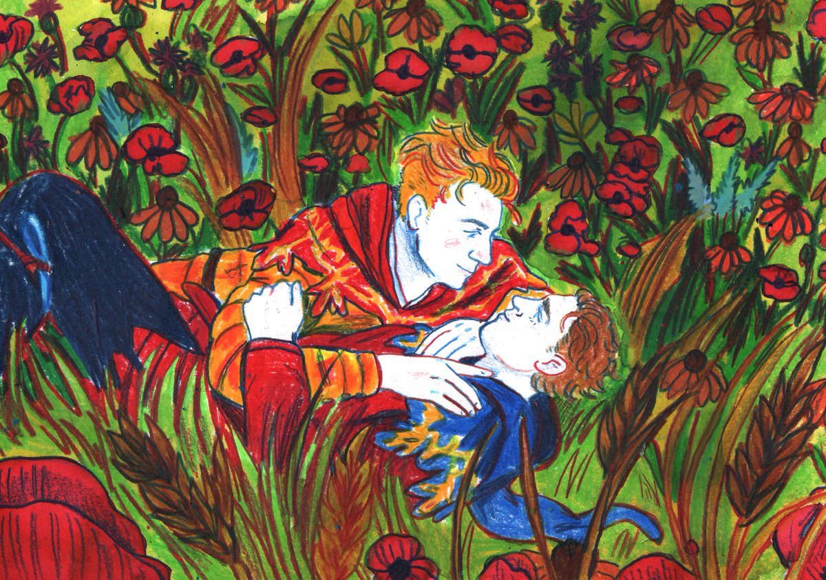 hannahlock's tweet photo. Sketch swap with the lovely @diaphynous ! Here be some Hansry 🌱🌿✨

#kcd2 https://t.co/foGnUbK831