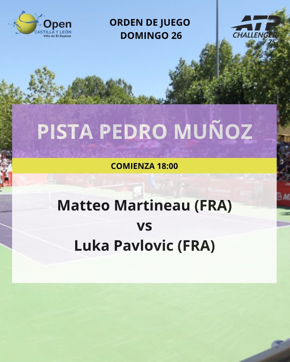 Tenis_Espinar's tweet photo. Orden de juego 
Domingo 26 de julio https://t.co/SumN8cPAv3
