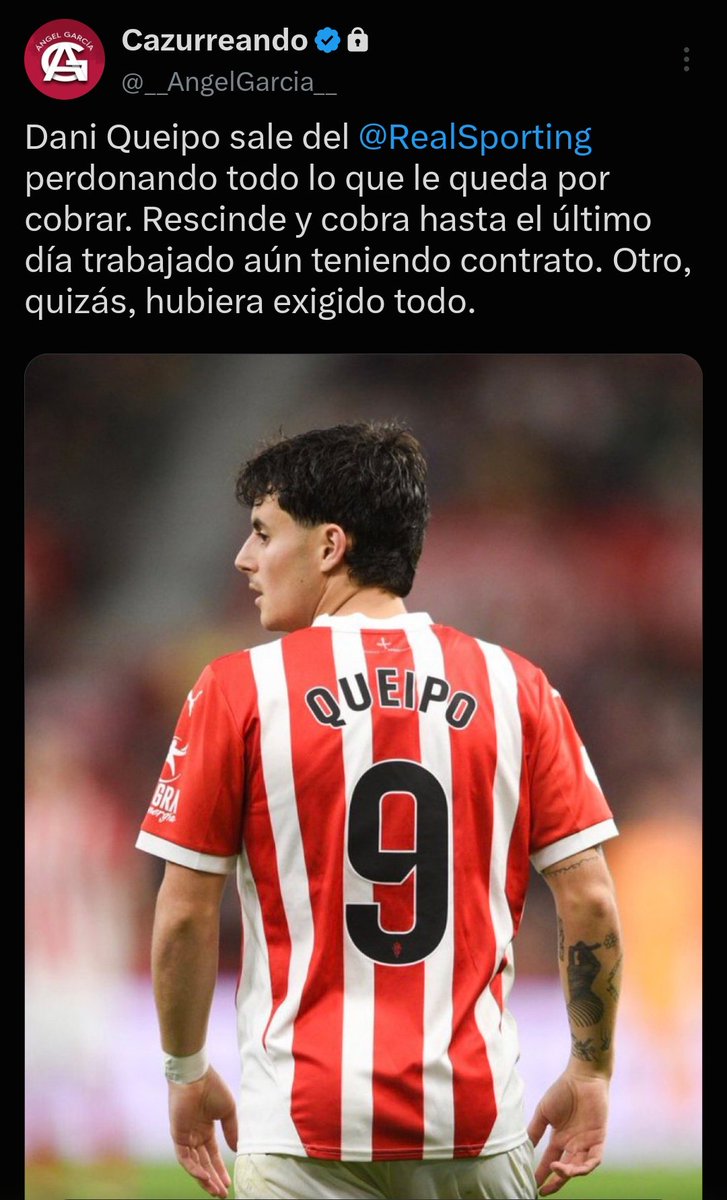 NSporting_'s tweet photo. ℹ️ Según @__AngelGarcia__ , Dani Queipo habría perdonado todo lo que le restaba del contrato tras rescindir con el Sporting. https://t.co/hYjaofLGrl