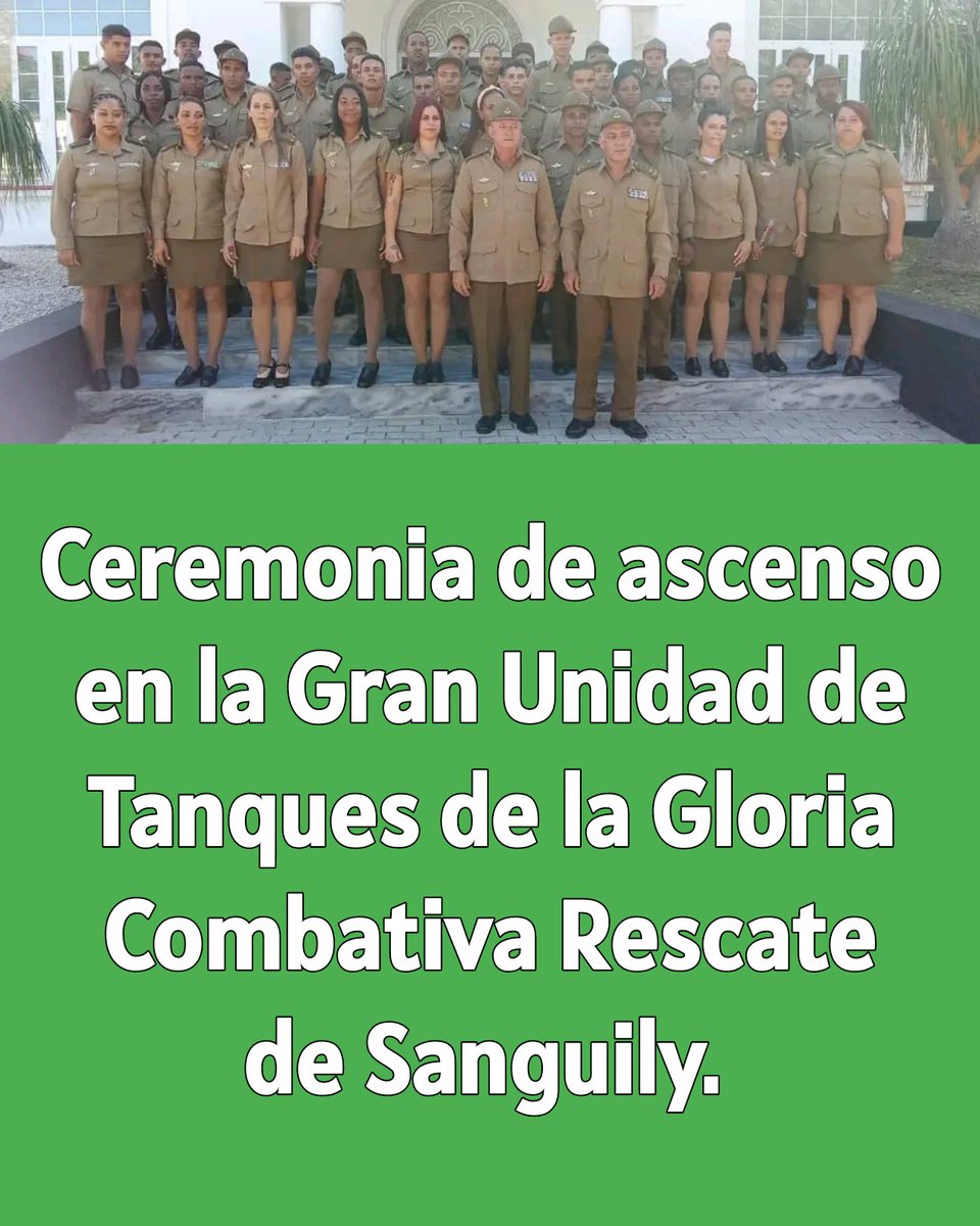 MinfarC's tweet photo. 🇨🇺 El Memorial de la Denuncia fue sede de la ceremonia de ascenso al grado inmediato superior de la Gran Unidad de Tanques de la Gloria Combativa Rescate de Sanguily. 

Oficiales consagrados a la defensa de la Patria, para ellos muchas felicidades. 
#FARCuba https://t.co/sl40n9dkuF
