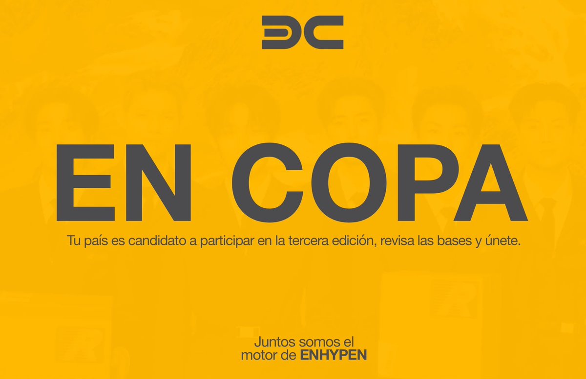 ENCOPA_LATAM's tweet photo. Queremos construir esta misión junto a toda la comunidad engene.

¿Hay alguna fanbase de Latinoamérica que te gustaría ver liderando esta competencia de streaming? 🌎

¡Etiquétala en los comentarios! 😉👇

Queremos unir fuerzas y demostrar el poder de Engene latam para apoyar el comeback de ENHYPEN. 

#THESINBLISS
#ENHYPEN 
#ENCOPA