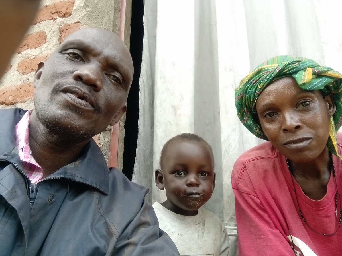 SimonNjaye's tweet photo. Grandson Tuma (in the middle) visits his grandparents in a typical village in Uganda. https://t.co/5m9hn1Kox2