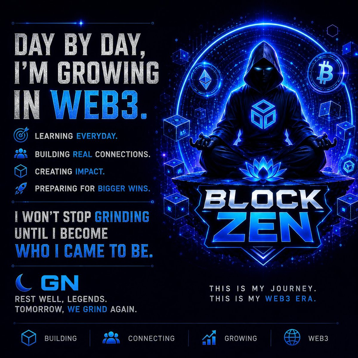 tblockze's tweet photo. GN CT
Day by day growing in web3 
I won't stop grinding until i become who i came to be https://t.co/6v5cYvt87M