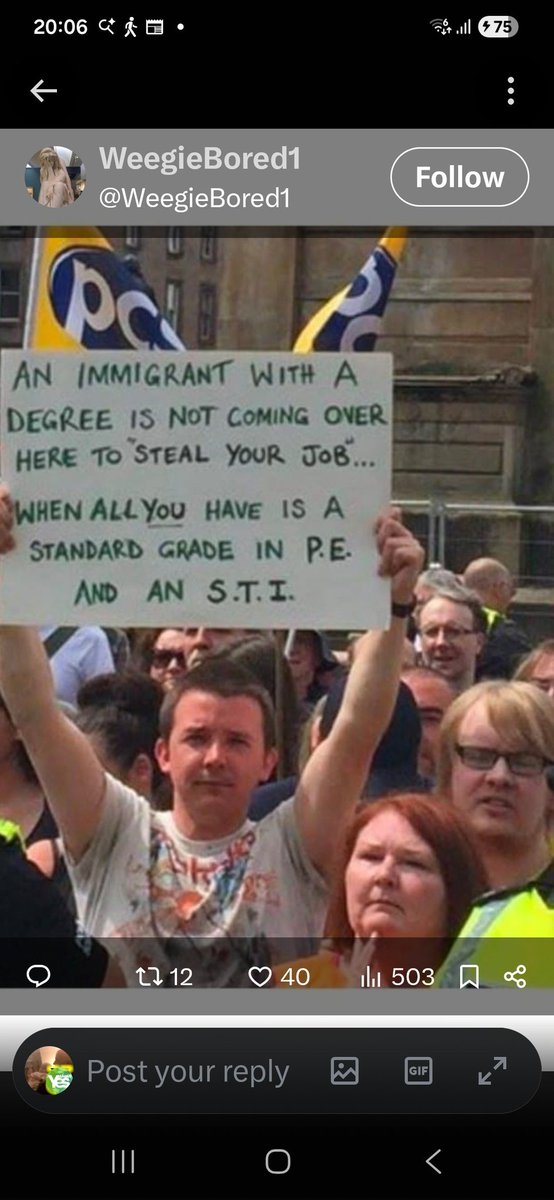 PeterGmad7's tweet photo. This loser believes they arrive with degrees!  Then admits he only has a SG in PE. And even though they ended in 2013, I still reckon it's impossible for him to have caught an STI!😳🤣 https://t.co/K6GhMbeDZw